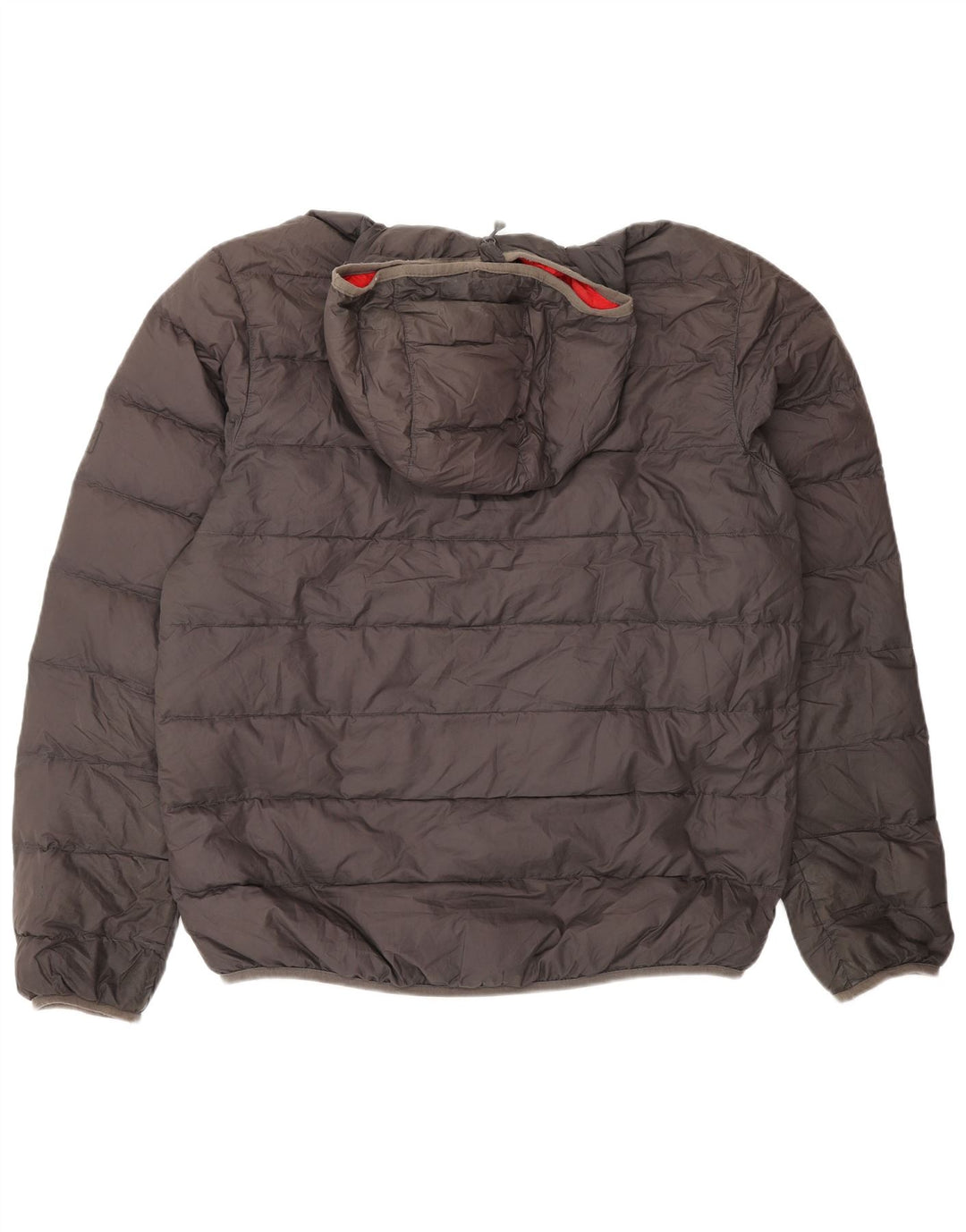 Jaqueta masculina acolchoada com capuz Jack Wolfskin Reino Unido 40/42 poliéster cinza grande