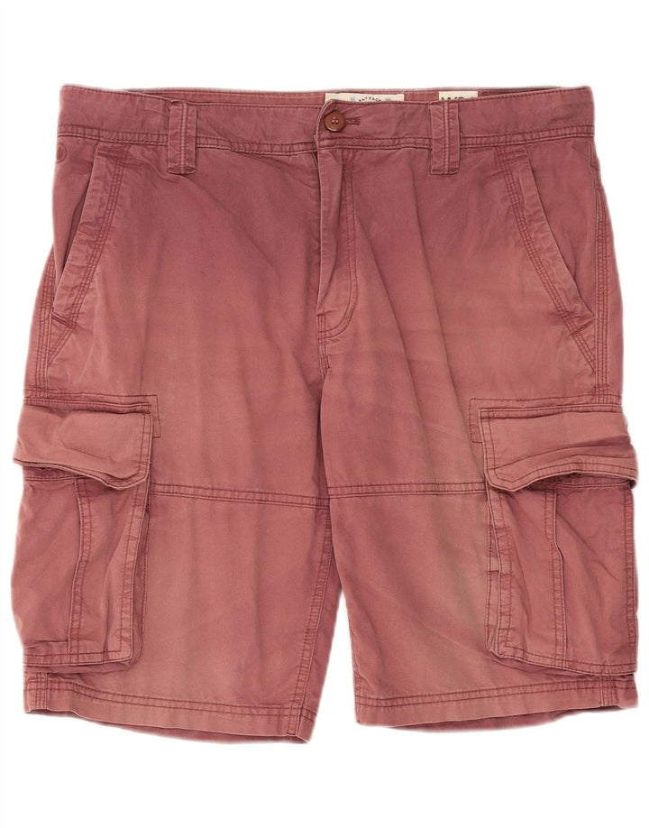 Shorts cargo masculino Fat Face W34 grande algodão vermelho