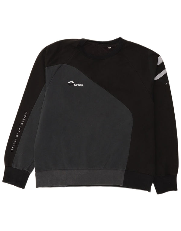 Lotto moletom gráfico masculino jumper grande preto colorblock algodão
