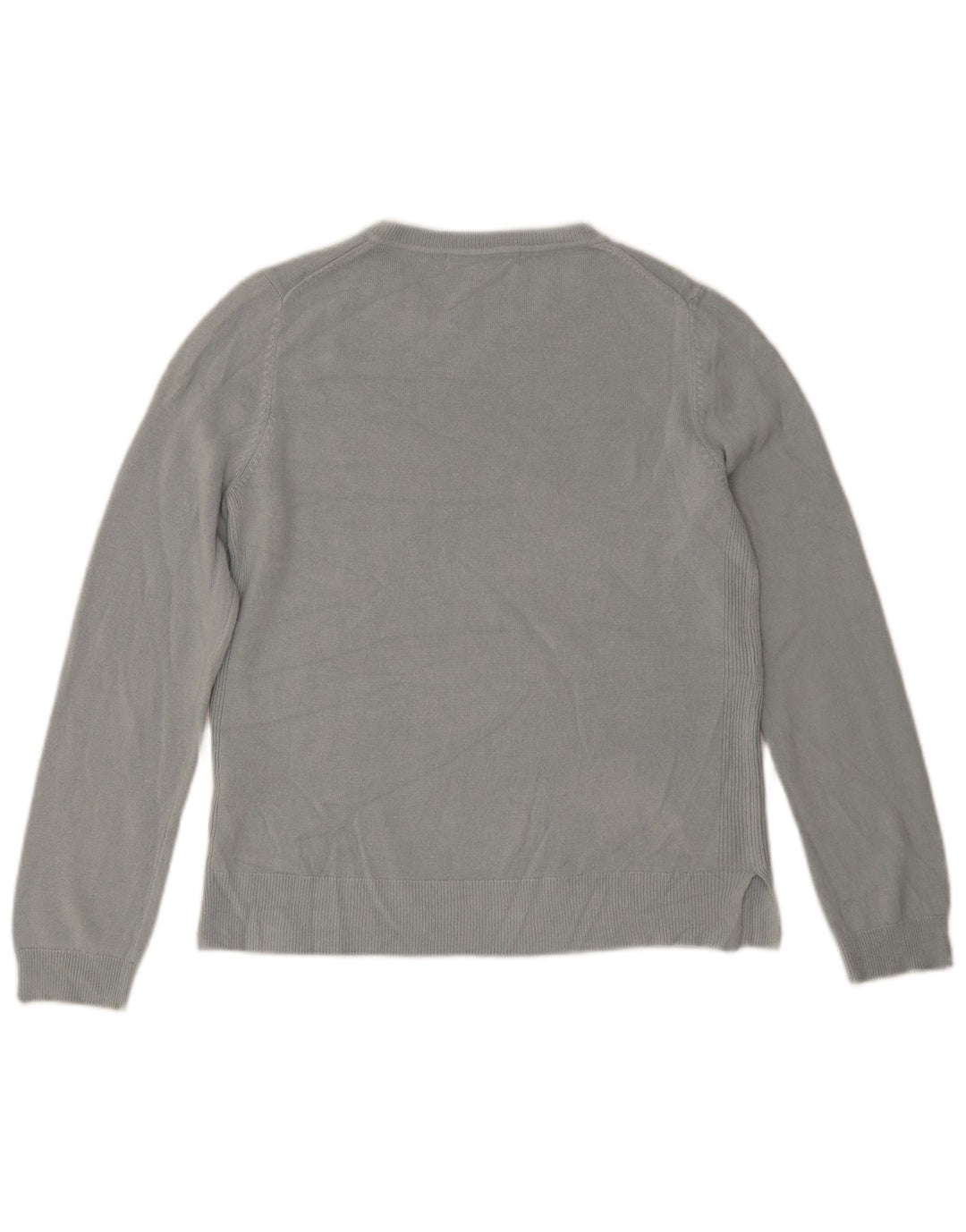 Suéter feminino Marks & Spencer com gola redonda Reino Unido 12 acrílico azul médio