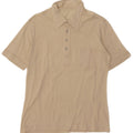 Camisa polo masculina vintage IT 46 pequena bege