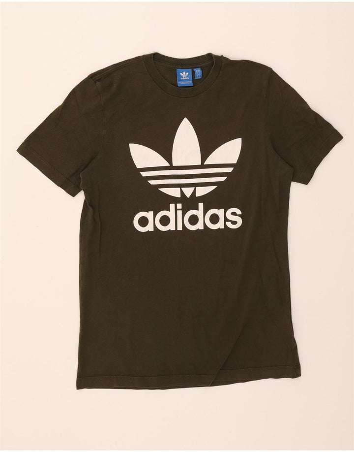 ADIDAS Mens Graphic T-Shirt Top Small Green Cotton Vintage Adidas and Second-Hand Adidas from Messina Hembry 