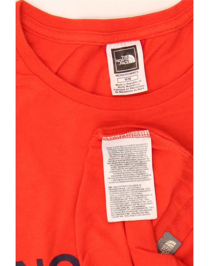 Camiseta gráfica masculina The North Face Top médio algodão vermelho
