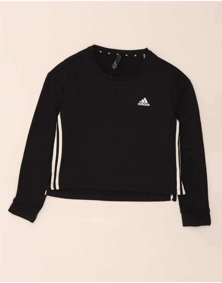 Adidas Womens Sweatshirt Jumper UK 8/10 Pequeno Poliéster Preto