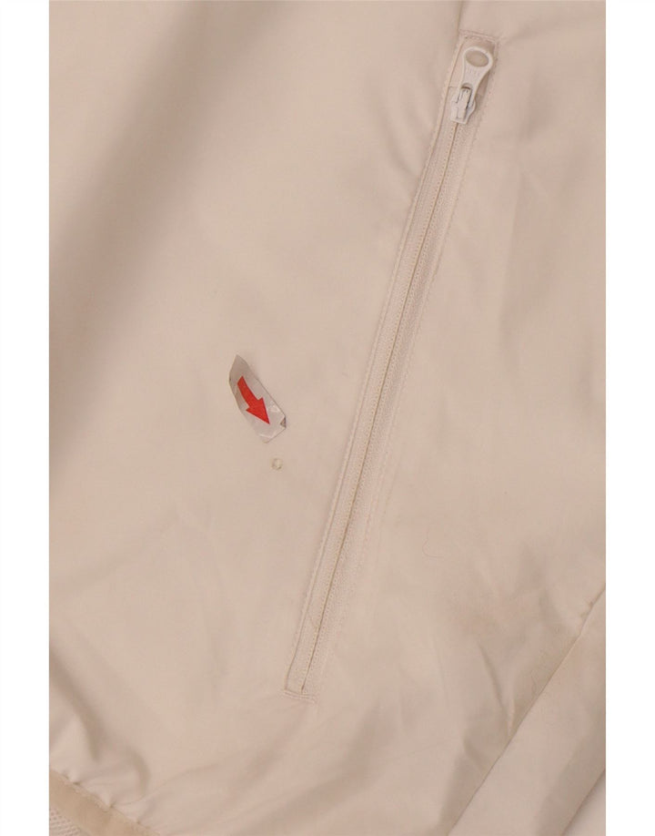Jaqueta corta-vento com capuz Adidas Mens Climalite Reino Unido 40 Grande Poliéster Branco
