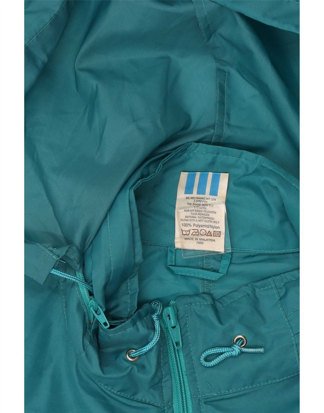 Adidas Mens Hooded Rain Jacket UK 38/40 Médio Turquesa Colourblock