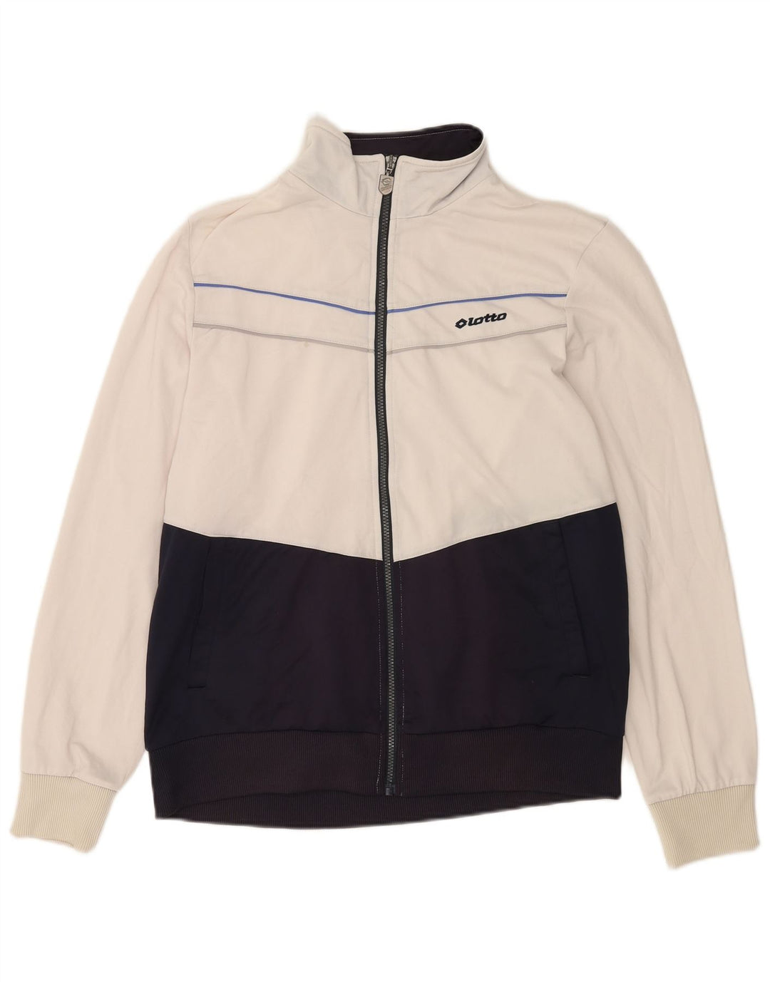 Lotto masculino agasalho jaqueta grande bloco colorido branco