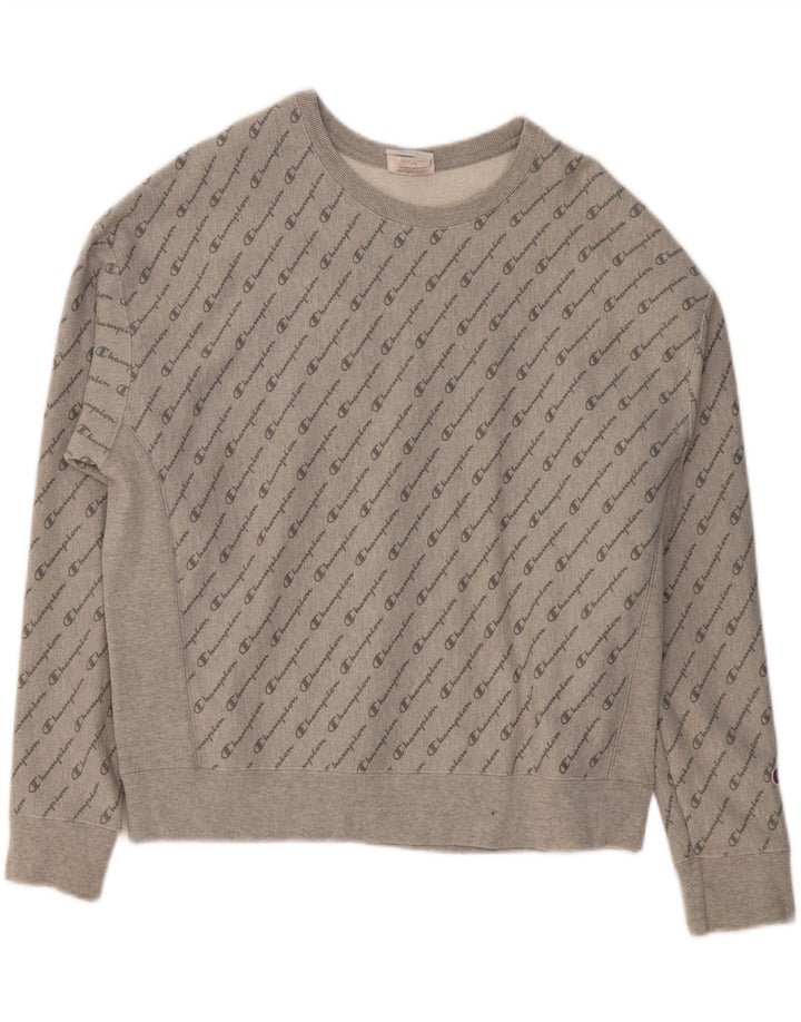 CHAMPION Womens Graphic Sweatshirt Jumper UK 20 2XL Grey Cotton Vintage Champion and Second-Hand Champion from Messina Hembry 