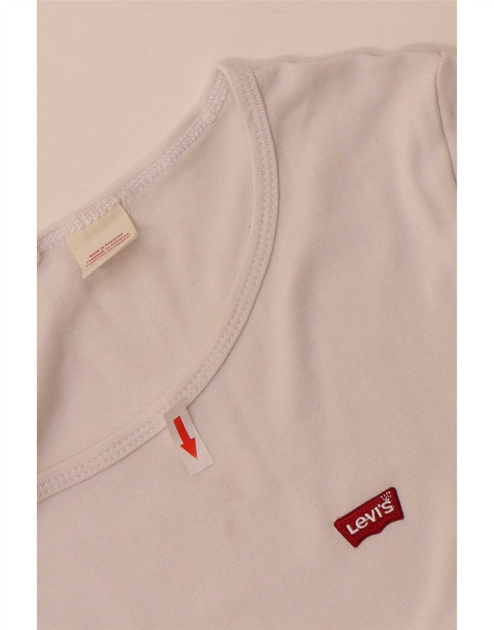 Camiseta feminina Levi's UK 14 grande algodão branco
