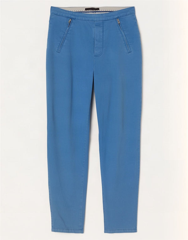 Calça feminina cortada justa Marks & Spencer Reino Unido 8 pequena W26 L25 algodão azul