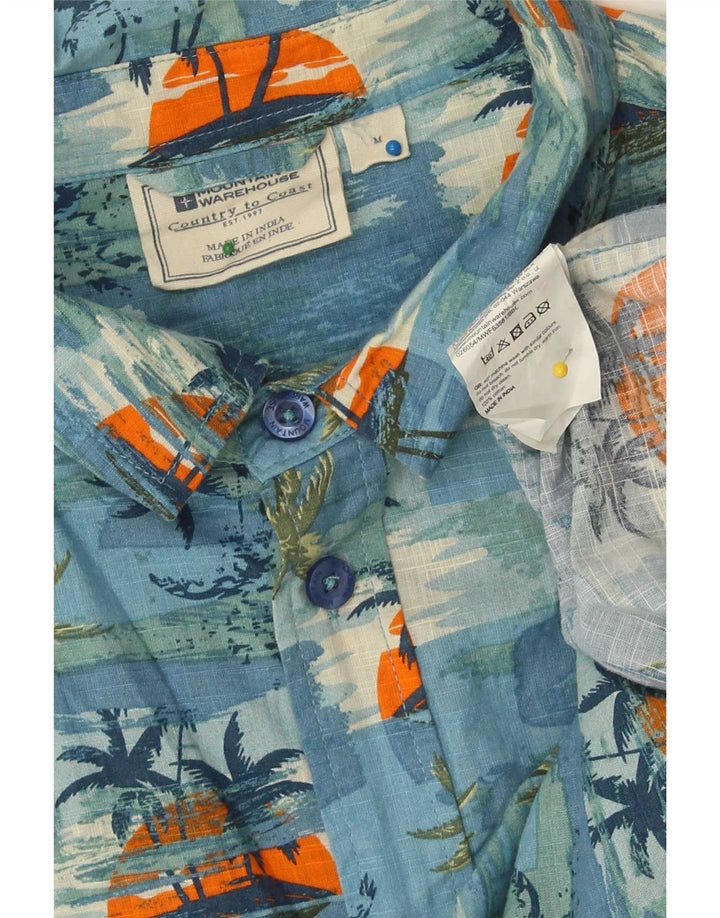 Camisa masculina com padrão abstrato Mountain Warehouse azul médio havaiano