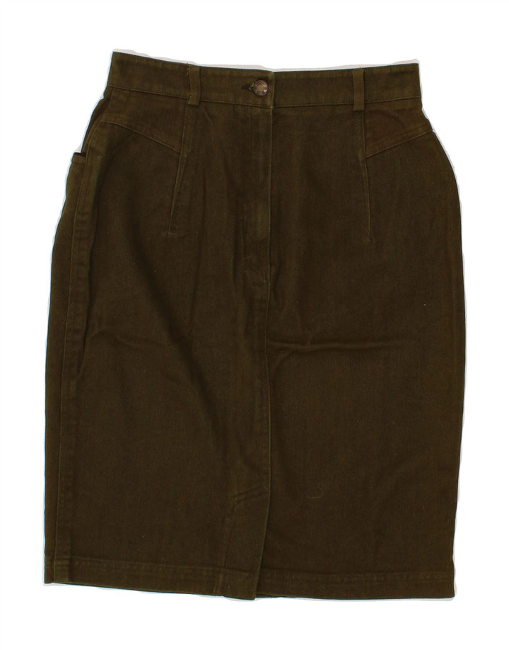 BIANCA Womens Denim Skirt IT 38 XS W26  Khaki Cotton Vintage Bianca and Second-Hand Bianca from Messina Hembry 