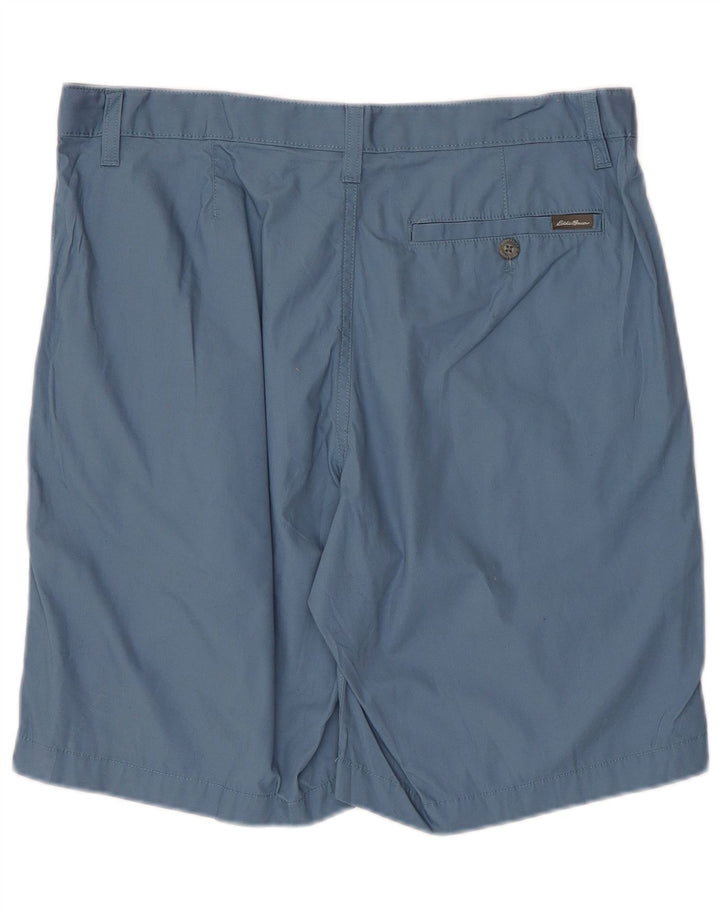 Eddie Bauer Mens Chino Shorts W33 Algodão Azul Médio
