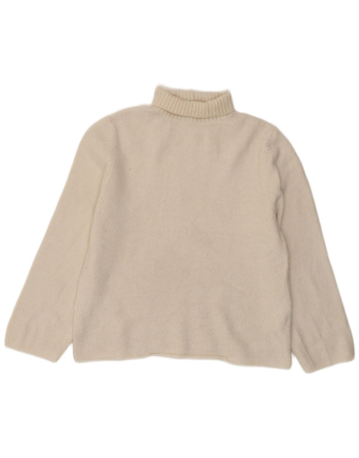 Zara Suéter feminino oversized com gola redonda Reino Unido 10 pequeno acrílico branco