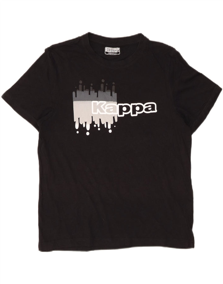 Camiseta feminina gráfica KAPPA UK 14 algodão preto médio