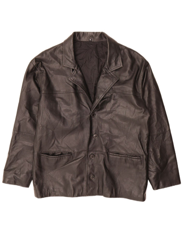 Jaqueta de couro masculina vintage UK 42 XL couro preto