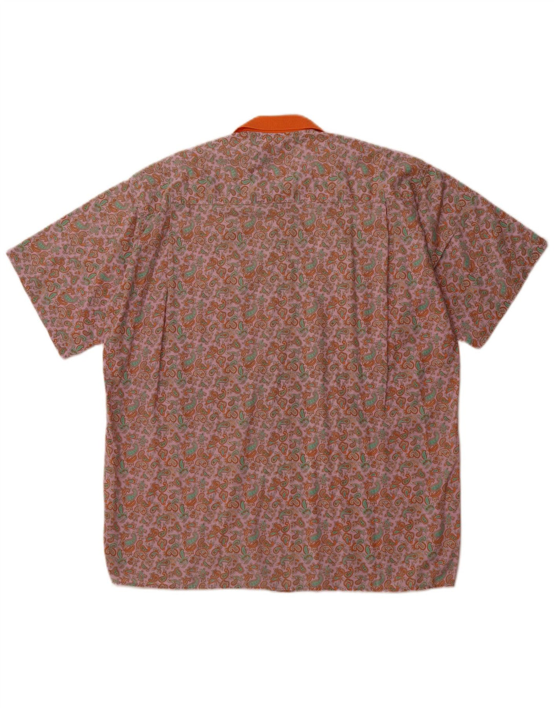 Camisa masculina de manga curta PULLOVERIA médio rosa Paisley retrô
