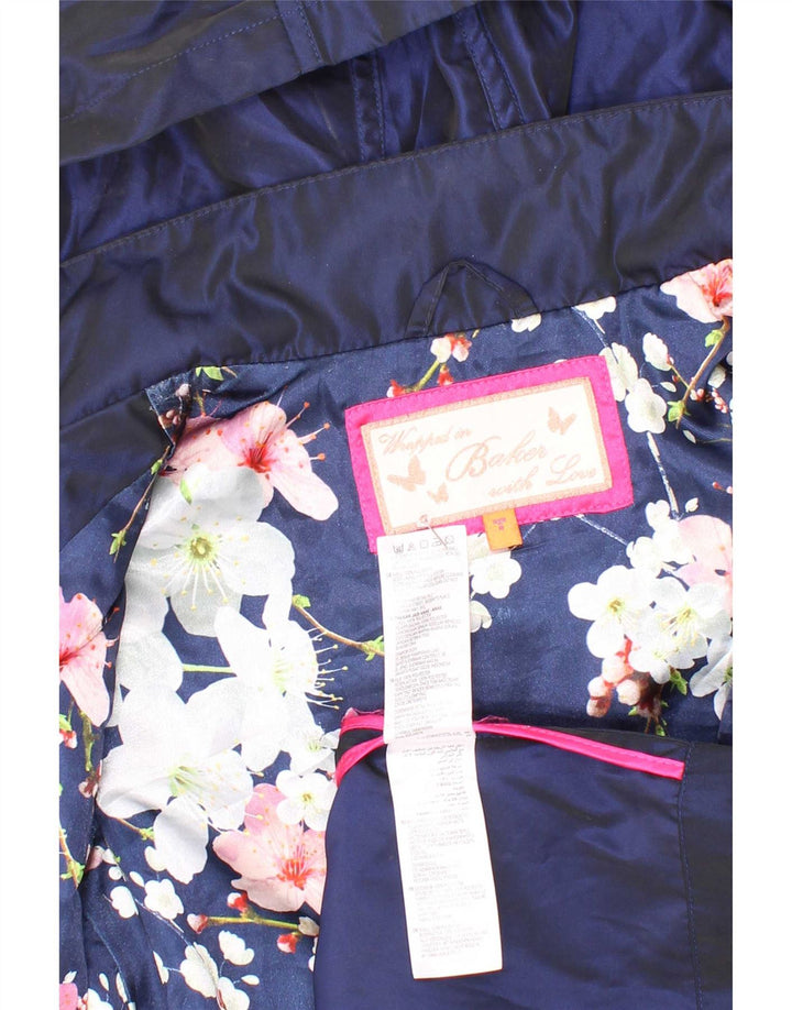 Capa de chuva com capuz para meninas Ted Baker 7-8 anos azul marinho
