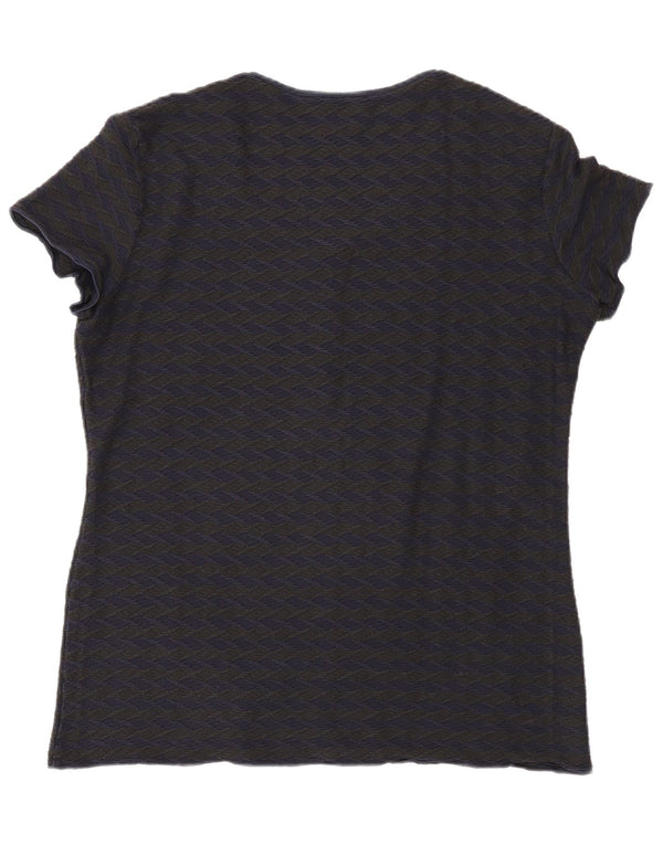 Camiseta feminina Emporio Armani Top IT 52 2XL azul marinho geométrico