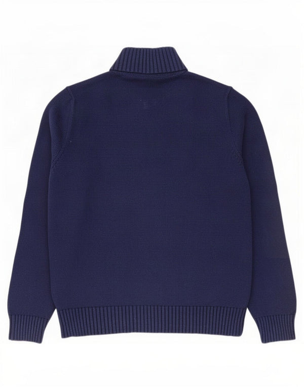Suéter masculino Polo Ralph Lauren com gola com zíper e algodão azul marinho médio