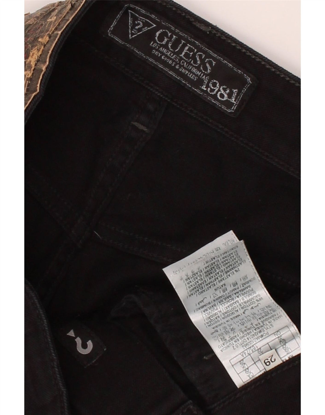 GUESS Womens Slim Jeans W29 L32 Black Cotton Vintage Guess and Second-Hand Guess from Messina Hembry 