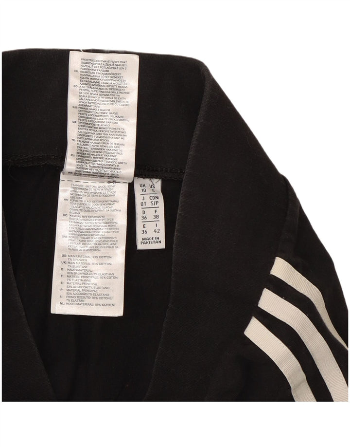 Leggings Adidas Femininas UK 10 Pequenas Algodão Preto