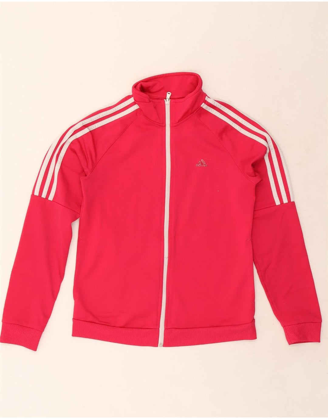 ADIDAS Womens Tracksuit Top Jacket UK 4/6 XS Rosa Poliéster