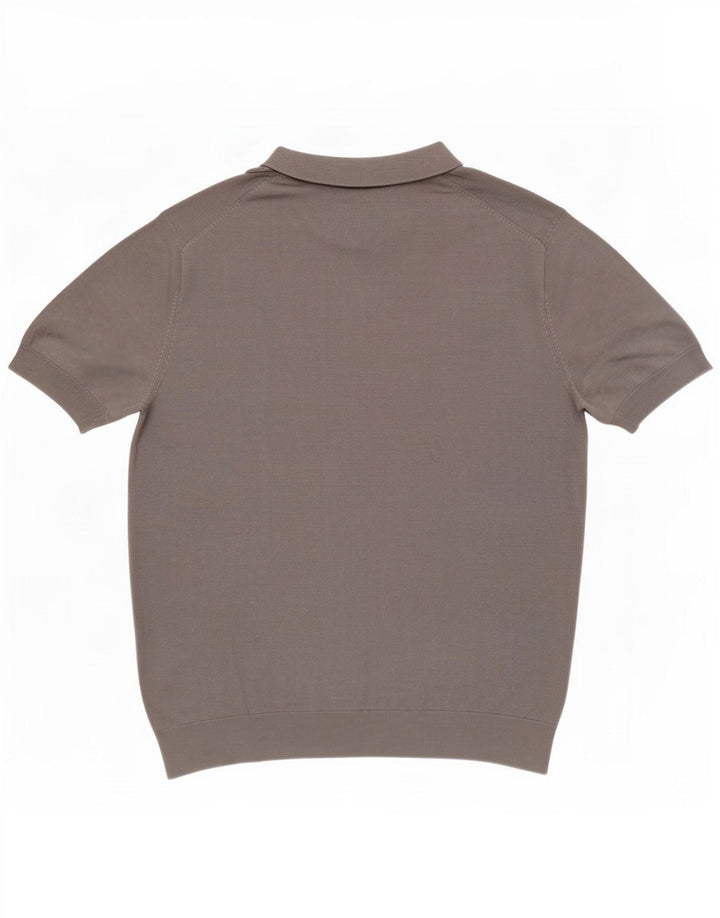 Zara Camisa polo masculina grande cinza Lyocell