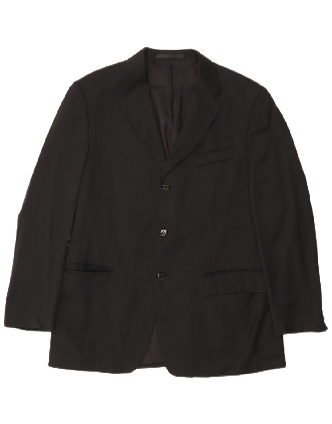 Jaqueta blazer masculina MARKS & SPENCER com 3 botões Reino Unido 38 médio preto lã nova