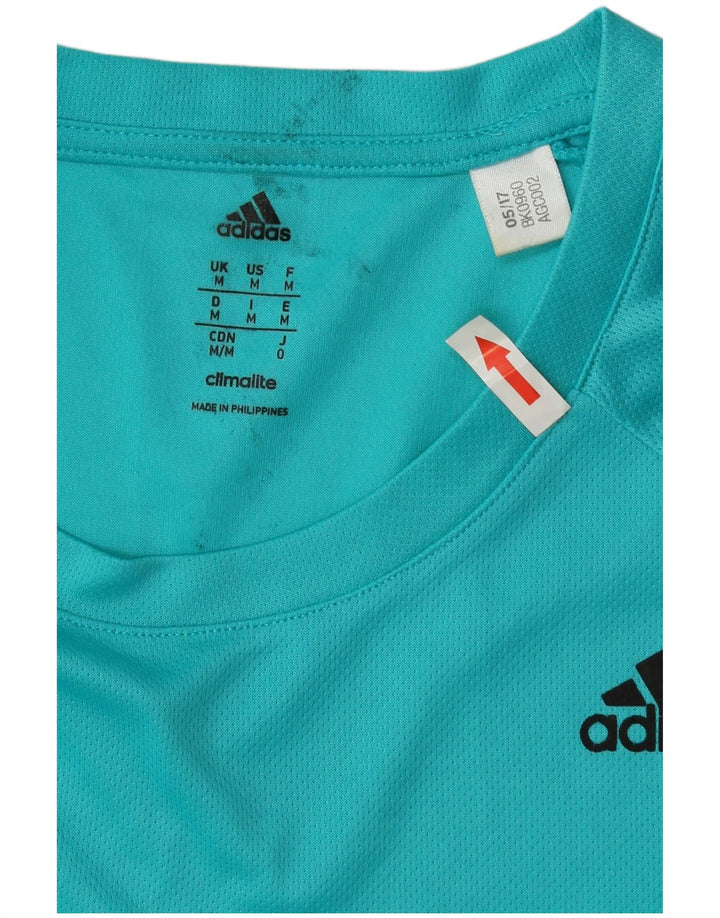 Adidas Mens Climalite Camiseta Top Médio Turquesa