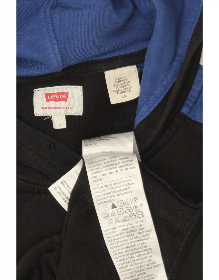 Suéter masculino com capuz e zíper Levi's grande algodão colorido preto