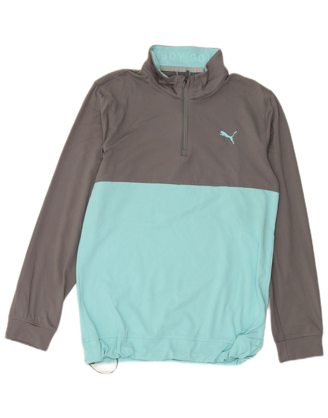 Suéter PUMA masculino com zíper e pescoço pequeno cinza colorblock poliéster