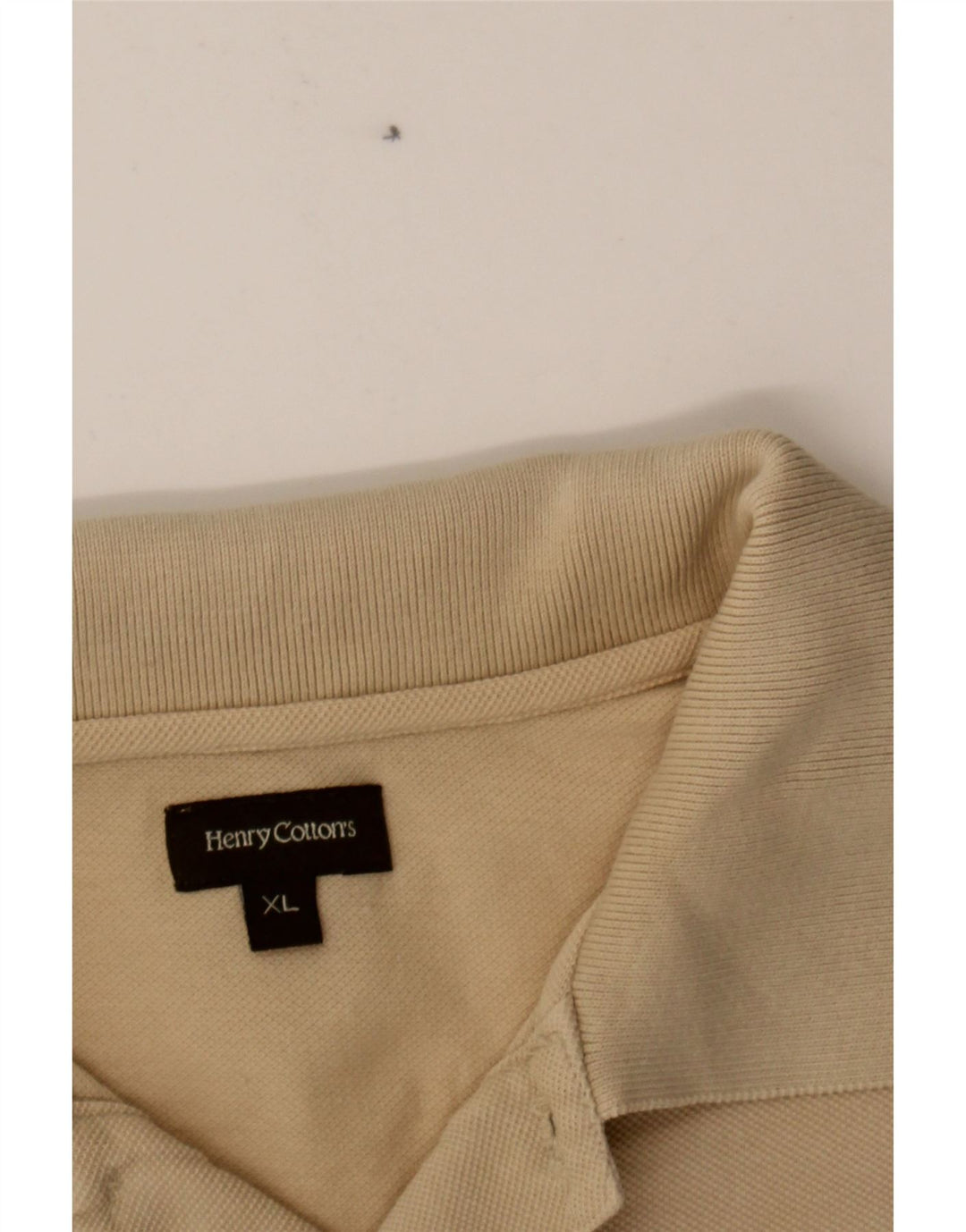 HENRY COTTONS Mens Polo Shirt XL Beige Cotton Vintage Henry Cottons and Second-Hand Henry Cottons from Messina Hembry 