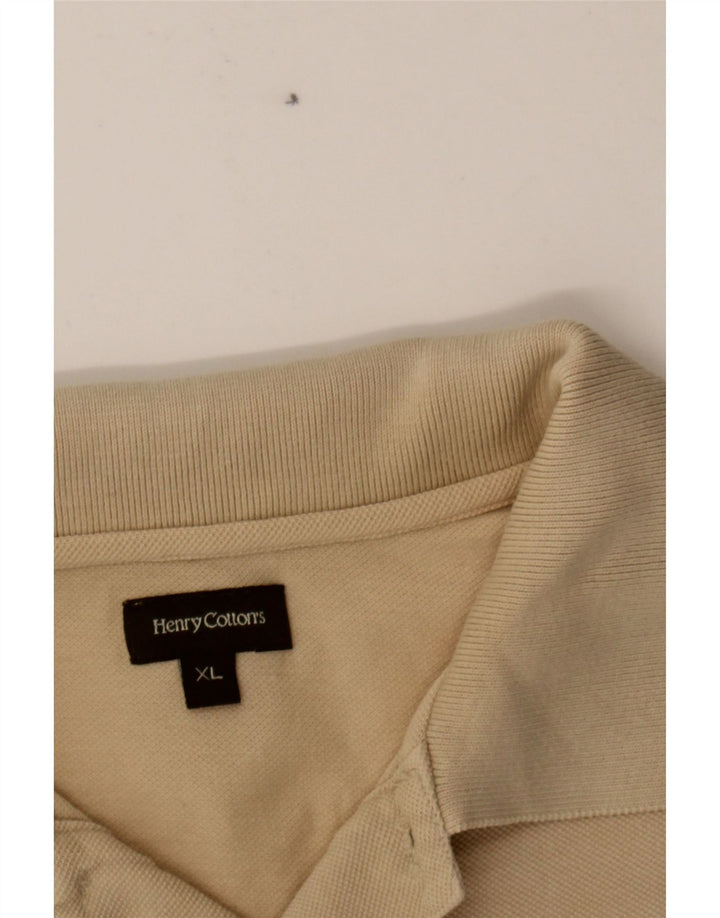 HENRY COTTONS Mens Polo Shirt XL Beige Cotton Vintage Henry Cottons and Second-Hand Henry Cottons from Messina Hembry 