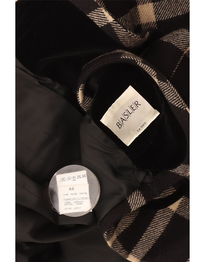 Jaqueta blazer feminina Basler com 1 botão Reino Unido 18 XL lã xadrez preta