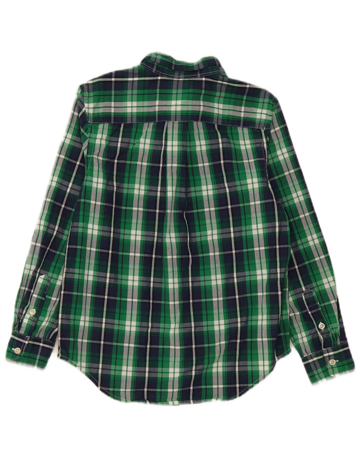 Camisa masculina Chaps 10-11 anos algodão xadrez verde médio