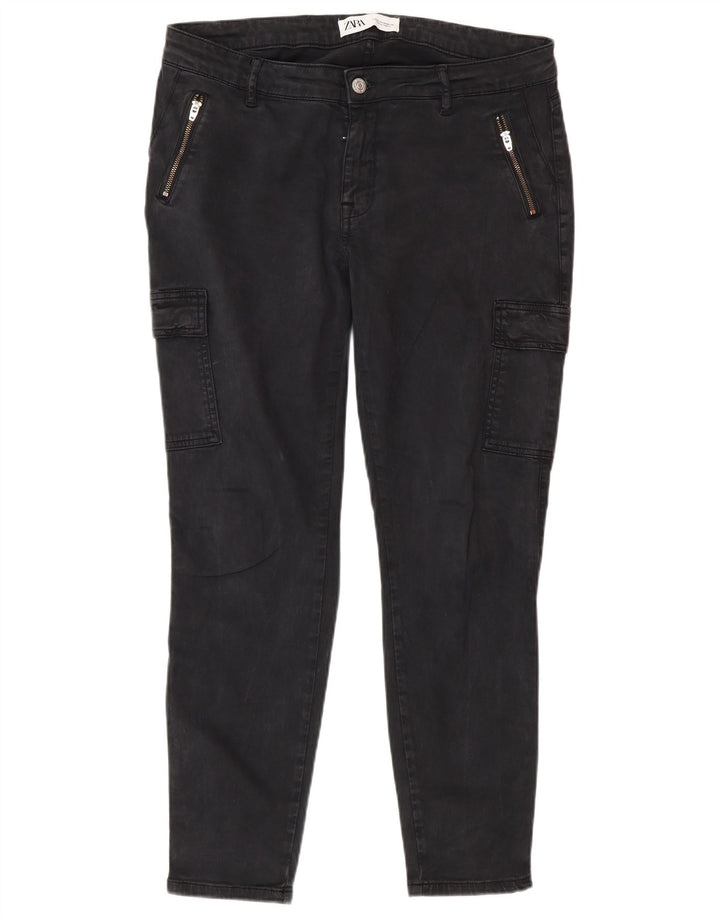 Calça cargo skinny feminina Zara EU 40 médio W30 L29 preta