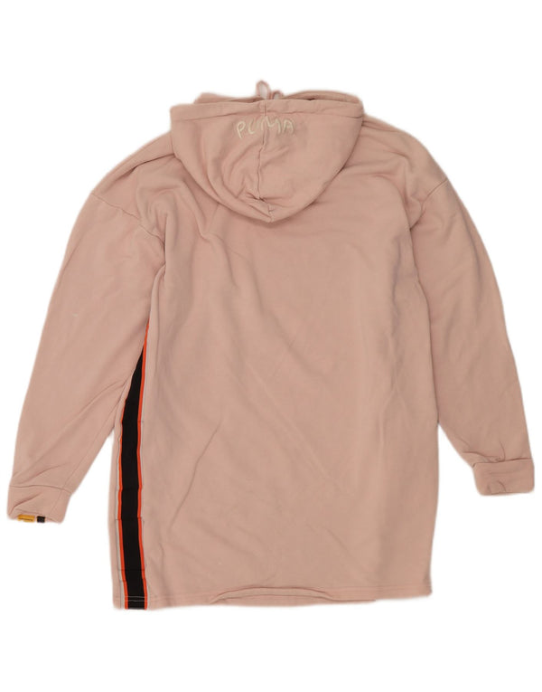 Vestido feminino Puma com capuz grande e gráfico UK 10 pequeno bloco colorido rosa