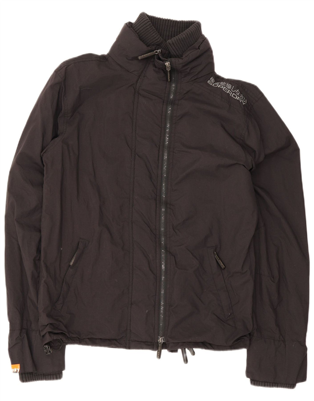 Jaqueta de chuva feminina Superdry UK 16 grande nylon preto
