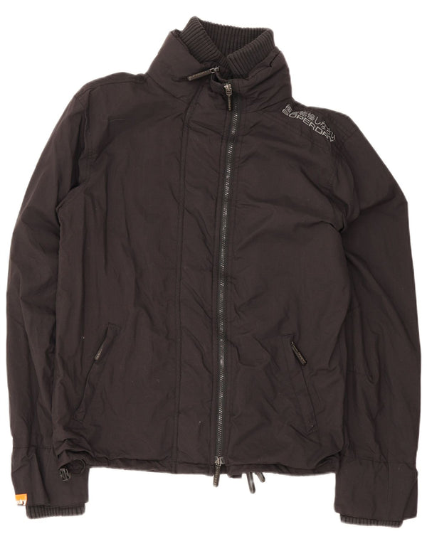 Jaqueta de chuva feminina Superdry UK 16 grande nylon preto