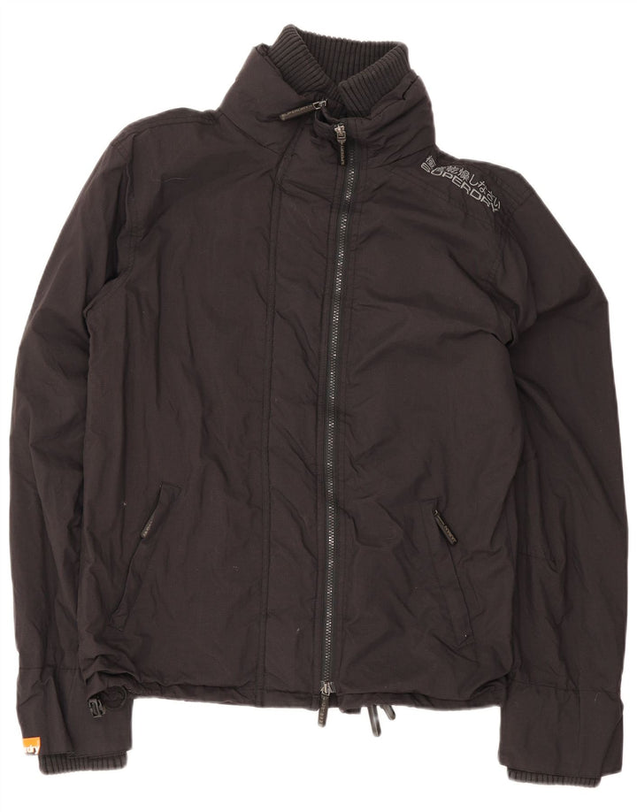 Jaqueta de chuva feminina Superdry UK 16 grande nylon preto