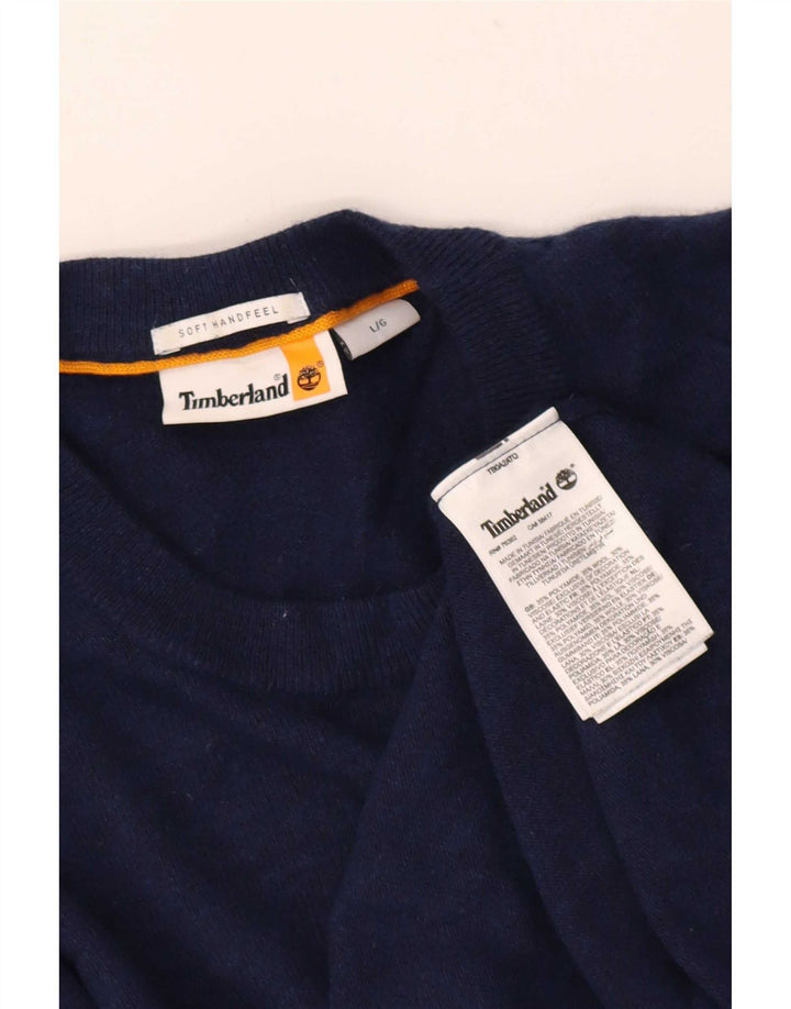 Suéter masculino Timberland com gola redonda, grande azul marinho poliamida