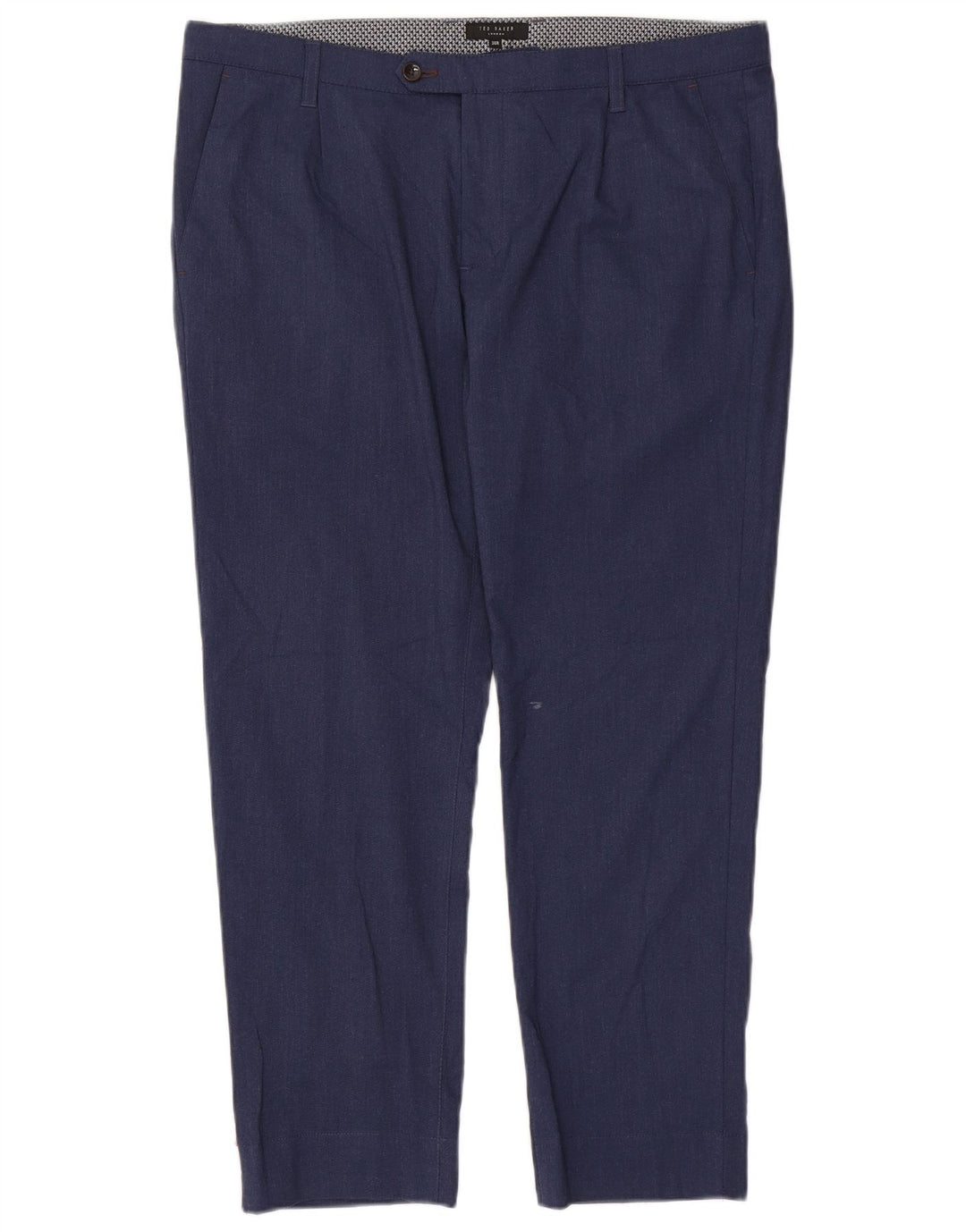 Calça masculina Ted Baker Slim Suit W36 L28 azul marinho poliéster