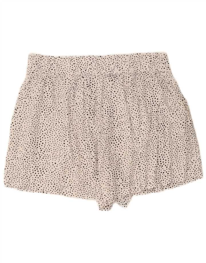 Shorts feminino Marks & Spencer Reino Unido 14 grande viscose manchada branca