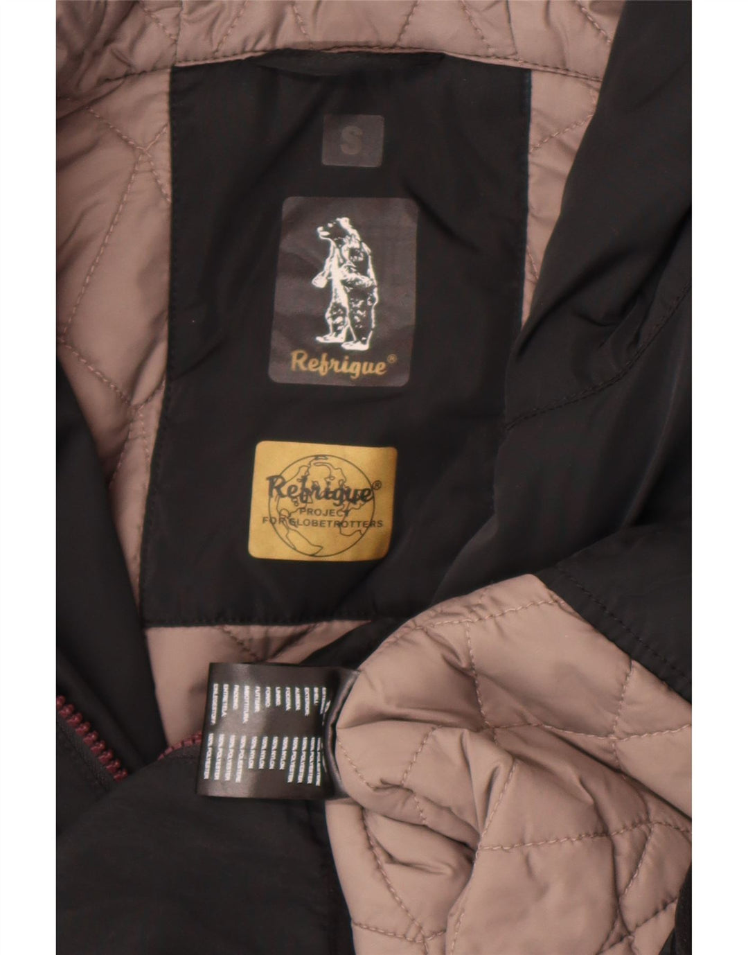 Jaqueta acolchoada com capuz masculina Refrigue UK 36 poliéster preto pequeno