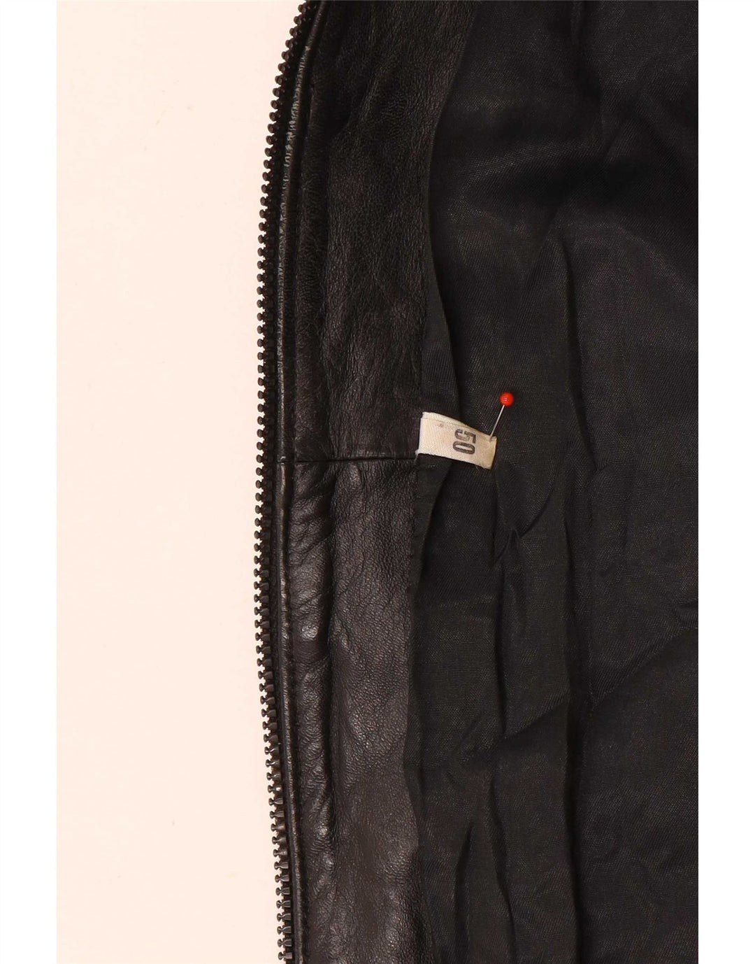 Jaqueta de couro superdimensionada feminina vintage IT 50 XL preta