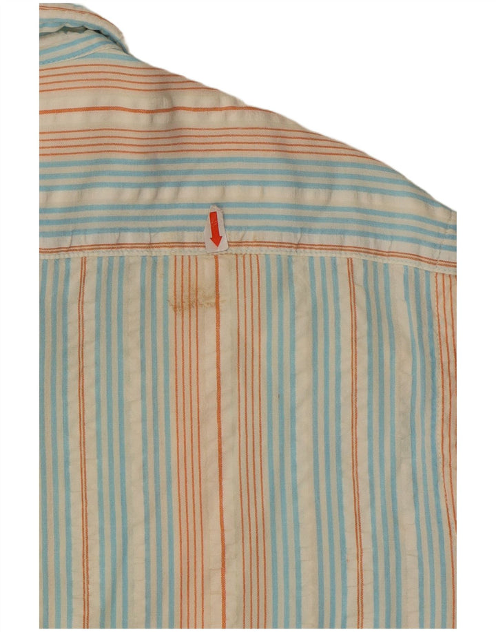 Camisa masculina Diadora grande algodão listrado multicolorido