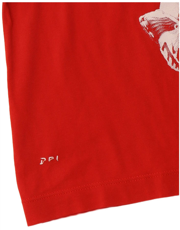 Camiseta masculina NIKE Dri Fit Graphic Top pequeno algodão vermelho