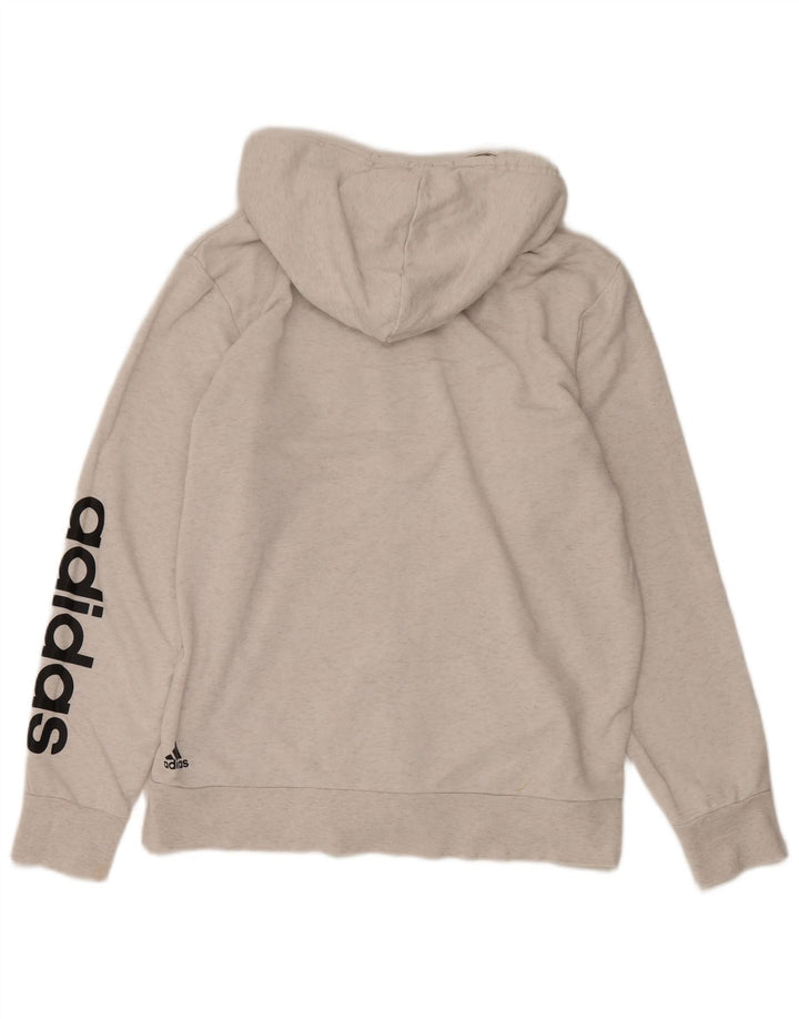 ADIDAS Suéter masculino com capuz e zíper gráfico grande cinza manchado