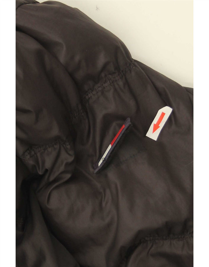 Jaqueta masculina acolchoada com capuz Tommy Hilfiger Reino Unido 38 poliéster preto médio